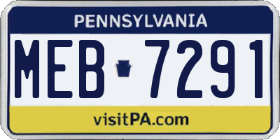 PA license plate MEB7291