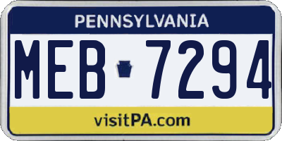 PA license plate MEB7294