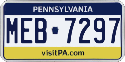 PA license plate MEB7297