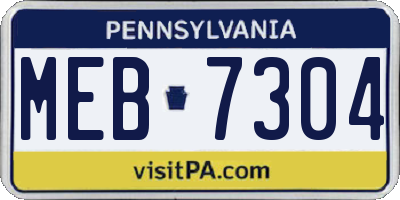 PA license plate MEB7304