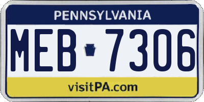 PA license plate MEB7306