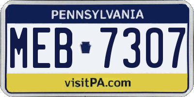 PA license plate MEB7307