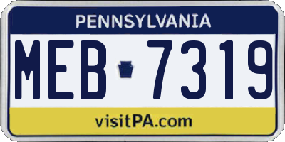 PA license plate MEB7319