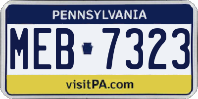 PA license plate MEB7323