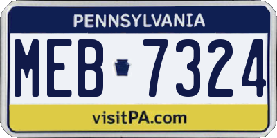PA license plate MEB7324