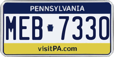 PA license plate MEB7330