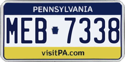 PA license plate MEB7338