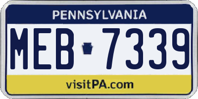 PA license plate MEB7339