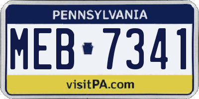 PA license plate MEB7341
