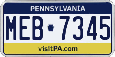 PA license plate MEB7345