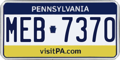 PA license plate MEB7370
