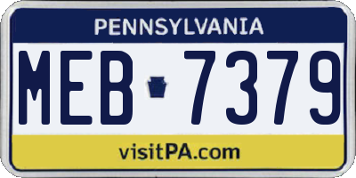 PA license plate MEB7379