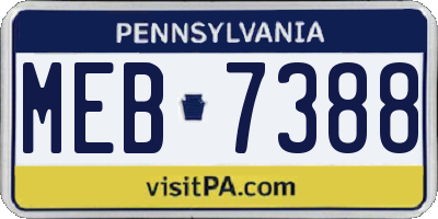 PA license plate MEB7388