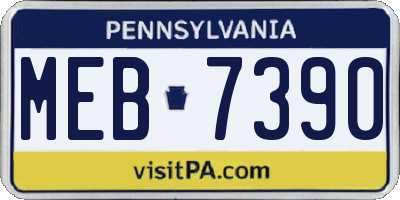 PA license plate MEB7390