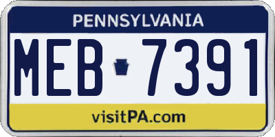 PA license plate MEB7391