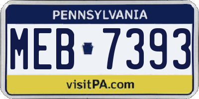 PA license plate MEB7393