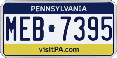 PA license plate MEB7395