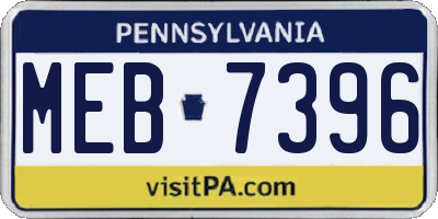 PA license plate MEB7396