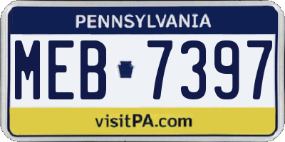 PA license plate MEB7397