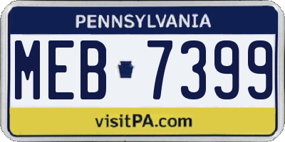 PA license plate MEB7399