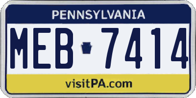 PA license plate MEB7414