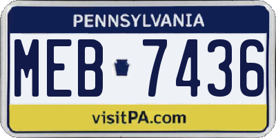 PA license plate MEB7436