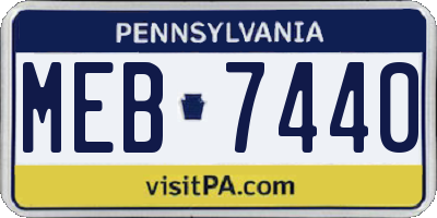 PA license plate MEB7440