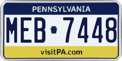 PA license plate MEB7448