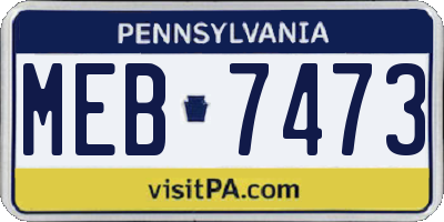 PA license plate MEB7473