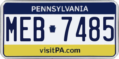 PA license plate MEB7485