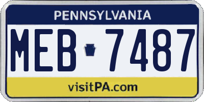 PA license plate MEB7487