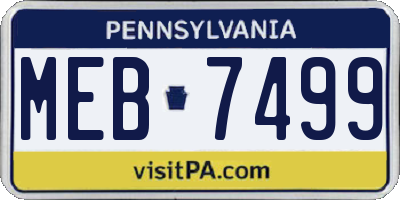 PA license plate MEB7499