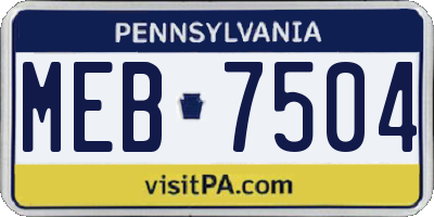 PA license plate MEB7504