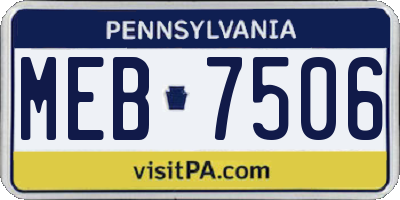 PA license plate MEB7506