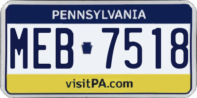 PA license plate MEB7518