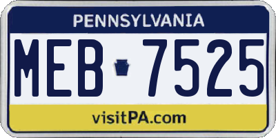 PA license plate MEB7525