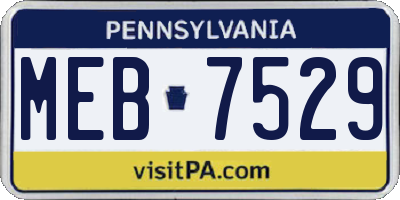 PA license plate MEB7529