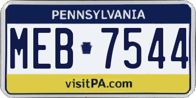 PA license plate MEB7544