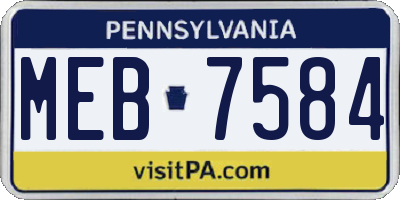 PA license plate MEB7584