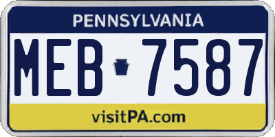 PA license plate MEB7587