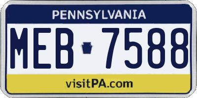 PA license plate MEB7588