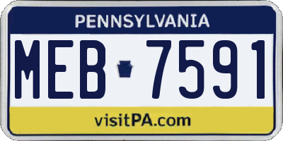 PA license plate MEB7591