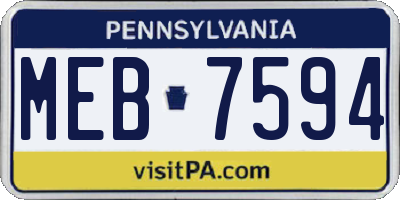PA license plate MEB7594