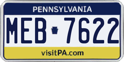 PA license plate MEB7622