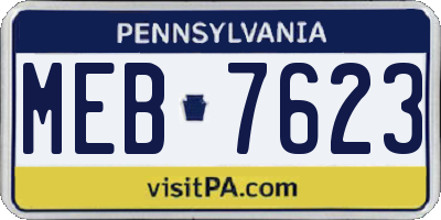 PA license plate MEB7623