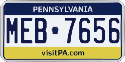 PA license plate MEB7656