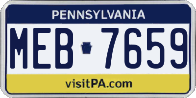 PA license plate MEB7659