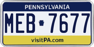 PA license plate MEB7677