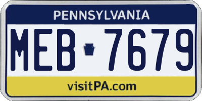 PA license plate MEB7679