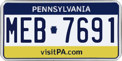 PA license plate MEB7691